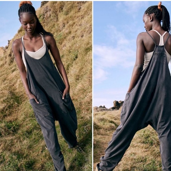 Free People Movement Hot Shot Onesie In Washed Black New - Picture 6 of 10